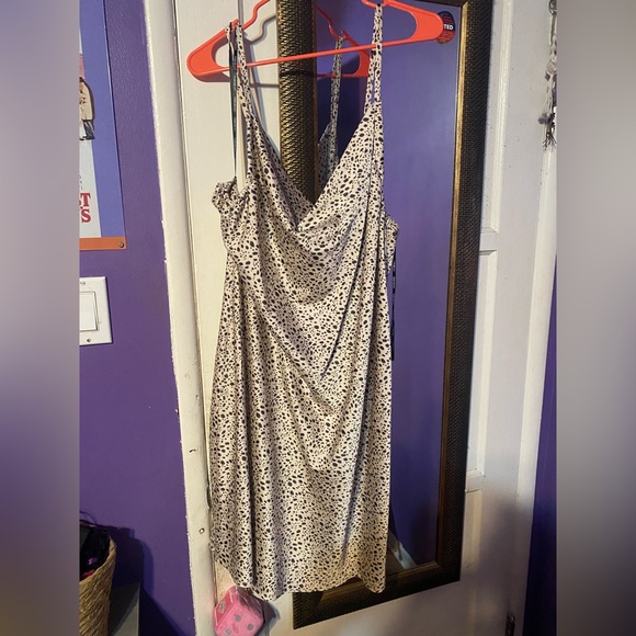 Cheetah Print Mini Cowl Neck Dress (PLUS) - Picture 1 of 4
